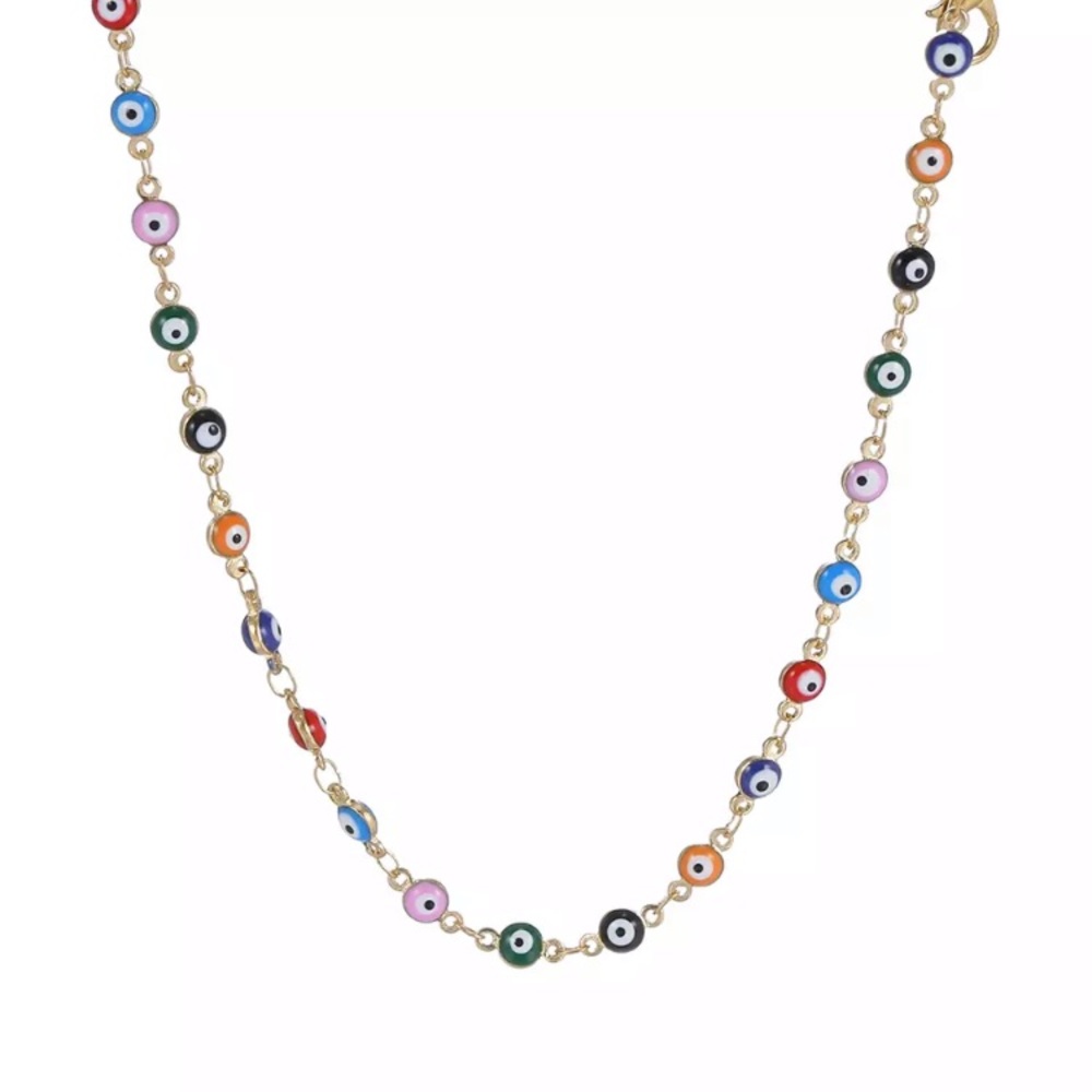 Spiritual Evil Eye Multicolor Choker Necklace - Picture 5 of 8